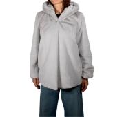 LISA KOTT Giacca In Pelliccia Sintetica Con Cappuccio Linea Curvy Style PL302 Colore Grigio Perla