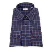XACUS Camicia Uomo Modello Tailor In Cotone Botton Down 51354003 Quadro Blu