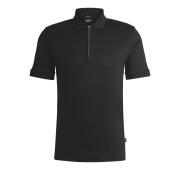 BOSS Polo Uomo In Cotone Mercerizzato Con Zip Slim Polston 11 50513375 Colore Nero