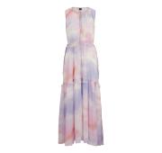 BOSS Vestito Donna Regular Fit Senza Maniche Con Stampa e Ruche Modello C_DELONG 50511780 Multicolore