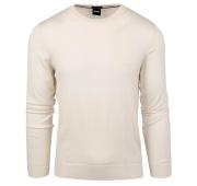 HUGO BOSS Maglia Uomo Girocollo In Pura Lana BOTTO-L 50476364 Colore Bianco