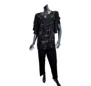 LISA KOTT COMPLETO PANTALONE DONNA CURVY STYLE PAILLETTES LK04972 MADE IN ITALY