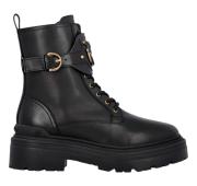 PINKO Anfibi Donna in Pelle Con Cinturino Logato Davanti MIA 07 ANKLE BOOT Colore Nero