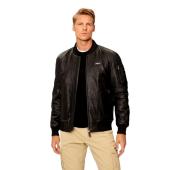 AERONAUTICA MILITARE Bomber in Pelle Con aquila in Metallo PN951 Colore Nero
