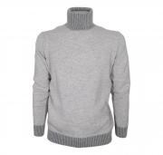 CASHMERE COMPANY Maglia Dolcevita 4128 in Lana Supergeelong Colore Grigio