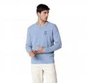 AERONAUTICA MILITARE Maglia Girocollo in Cotone Punto Riso MA1394 Colore Blu Ghiaccio