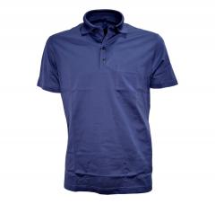 MONTECHIARO Polo Uomo in Filo di Scozia Con Taschino BLU 440