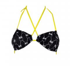 PINKO Top Bikini a Triangolo Fantasia Love Birds Donna Brughiera Colore Nero