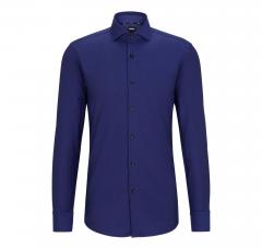 BOSS Camicia Uomo Slim Fit In Twill Di Cotone H-Hank-Spread-C6-233 50502652 Colore Blu