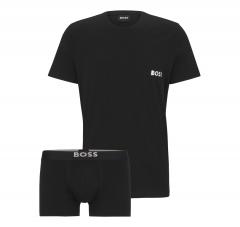 BOSS Set Intimo in Cotone con T-Shirt e Boxer TSHIRTRN+TRUNK GIFT - 50499659 Nero
