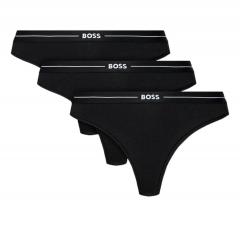 BOSS Tanga Donna In Cotone Elasticizzato Con Elastico In Vita Con Logo In Confezione Da Tre 50510030 Colore Nero