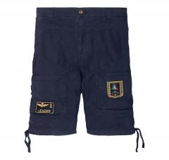 AERONAUTICA MILITARE Iconici Bermuda Anti-G Gabardina di Cotone BE041 Colore Blu