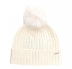 BOSS Berretto Donna In Lana Vergine Con Pompon In Eco Pelliccia Lonie Hat 50545781 Colore Bianco