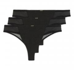 BOSS Intimo Donna Tanga Con Inserti In Mesh In Confezione Da Tre Gift Giving 3P 5055037 Colore Nero