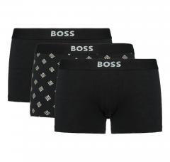 BOSS Boxer Corti Uomo In Cotone Elasticizzato In Confezione Da Tre Trunk 3P BOSS ONE D 50549832 Colore Nero