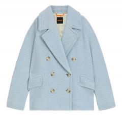 BOSS Cappotto Donna Caban Con Linea Squadrata e Lavorazione Boucle C Cabani 50548664 Colore Celeste