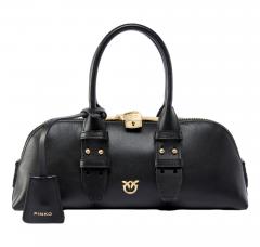 PINKO Borsa Donna Bowling Escape Bag Piccola in Pelle Love Birds 105334 Colore Nero Z99V