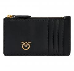 PINKO Portacarte Donna Airone Cardholder Sheep Nappa Chevron 100251 Z99Q Colore Nero