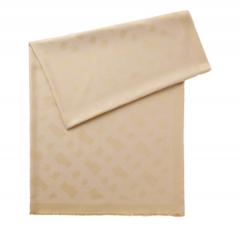 BOSS Sciarpa Donna Monyque 50555434 100×200 Lana Modal Monogram Colore Beige 275