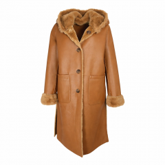 VLAB Giaccone Donna Double Face FW56033 Stormy Colore Caramello