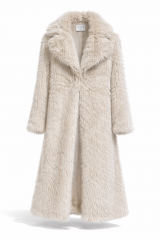 Kaos Cappotto Donna KASHA QI1CT006 Lungo Effetto Pelliccia Colore Chiaro