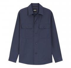 BOSS Sovracamicia Uomo Relaxed Fit In Lana Vergine Lavabile P Carper OS WG 262 50561628 Colore Blu