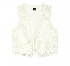 BOSS Gilet Donna Ricamato Con Chiusura a Cravatta C Irika 50556743 Colore Bianco