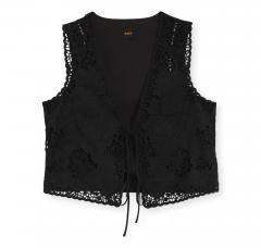 BOSS Gilet Donna Ricamato Con Chiusura a Cravatta C Irika 50556743 Colore Nero