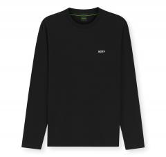 BOSS T shirt Uomo Manica Lunga In Cotone Elasticizzato Con Logo A Contrasto Tee Long 50506365 Colore Nero