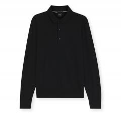 BOSS Polo Uomo in Lana Merino Extrafine H Lancione 50565503 Colore Nero