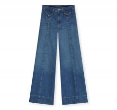 BOSS Jeans Donna a Gamba Larga con Lavaggio Vintage JANE HR 50564408 Blu