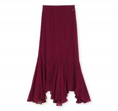 BOSS Gonna Donna Midi Asimmetrica in Crepe Drappeggiato C Vilezia 50564710 Colore Bordeaux