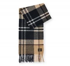 BARBOUR Sciarpa Yorklane Tartan in Bouclé con Frange USC0403TN391 Colore Beige Tartan