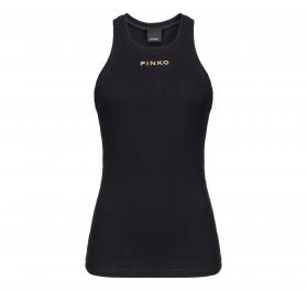 PINKO Canottiera Donna Distinto Costina Di Cotone Con Logo Z