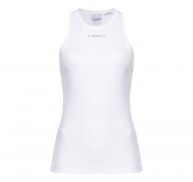 PINKO Canottiera Donna Distinto Costina Di Cotone Con Logo Z