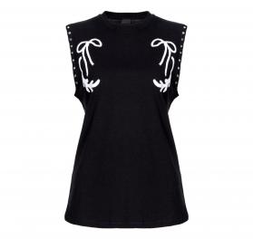 PINKO Tara T-shirt Donna Jersey Stampato Z99 Colore Nero