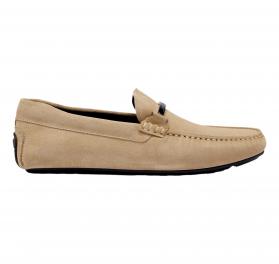 SCARPE UOMO MAN S SHOES amelia stella fashion BOSS Mocassini Uomo In Pelle Scamosciata Dettagli In Metallo Brandizzati Modello NOEL MOCC SDHW 50517141 Colore Kaki