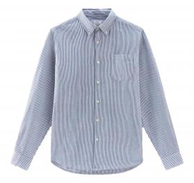 WOOLRICH Camicia Uomo Botton Down Misto Cotone e Lino CFWOSI