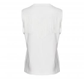 PINKO T-Shirt Donna Smanicata Twilight Jersey Con Frange Z05