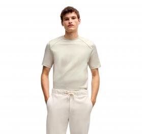 BOSS T-shirt Regular Fit In Cotone Ripstop Con Inserti Lisci