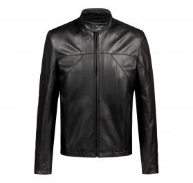 HUGO BOSS Giubbotto Biker Slim Fit in Pelle Nappa Modello Lu