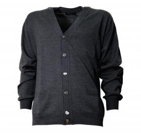 BRAMANTE Cardigan Merino Triplo Ritorto Regular Fit Grigio 1