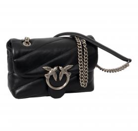 PINKO Borsa Donna Love Baby Puff Sheep Nappa Logo Argento Co