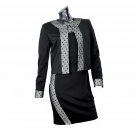 LISA KOTT Abito Con Giacca Donna Curvy Style Nero Bianco 405