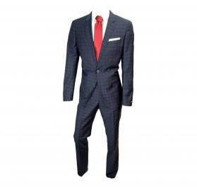 HUGO BOSS ABITO UOMO HUTSON1/GANDER BLUE TAGLIA 50 QUADRO AR