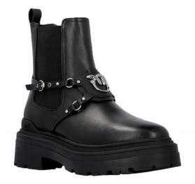 PINKO Anfibi Donna in Pelle Cinturino Logato MIA 10 ANKLE BO