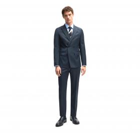 BOSS Abito Uomo Slim Fit Doppiopetto in Lana Con Micromotivo