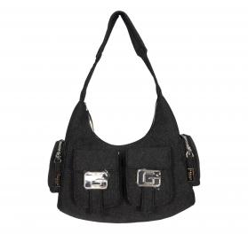 GAELLE PARIS Borsa Donna Reg Hobo Cargo In Denim Fibbie G Ne