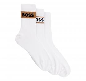 BOSS Calze Corte Misto Cotone Con Logo Confezione da Tre 3P 