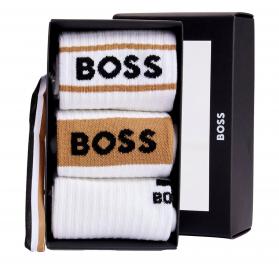 BOSS Calze Corte Misto Cotone Con Logo Confezione da Tre 3P 